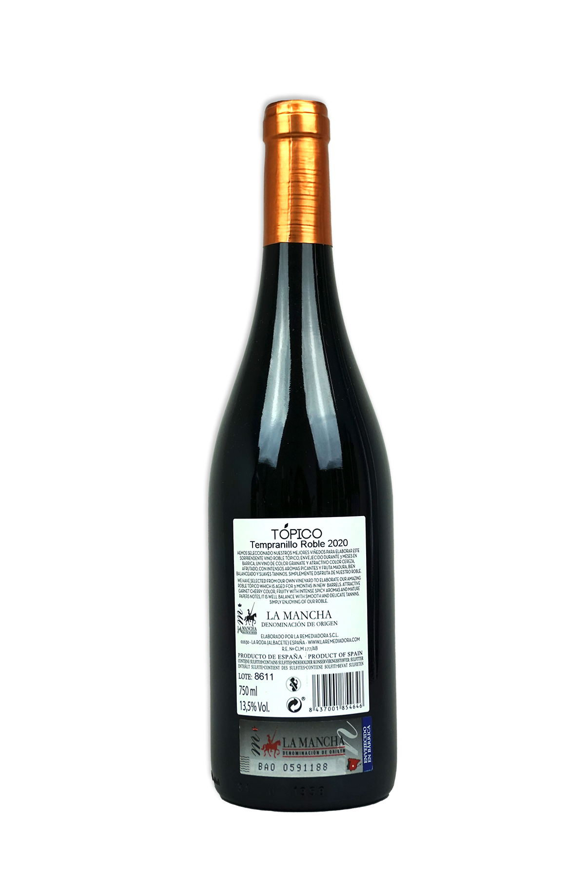 2020 Bodegas La Remediadora Tempranillo Roble Topico La Mancha-rs.png